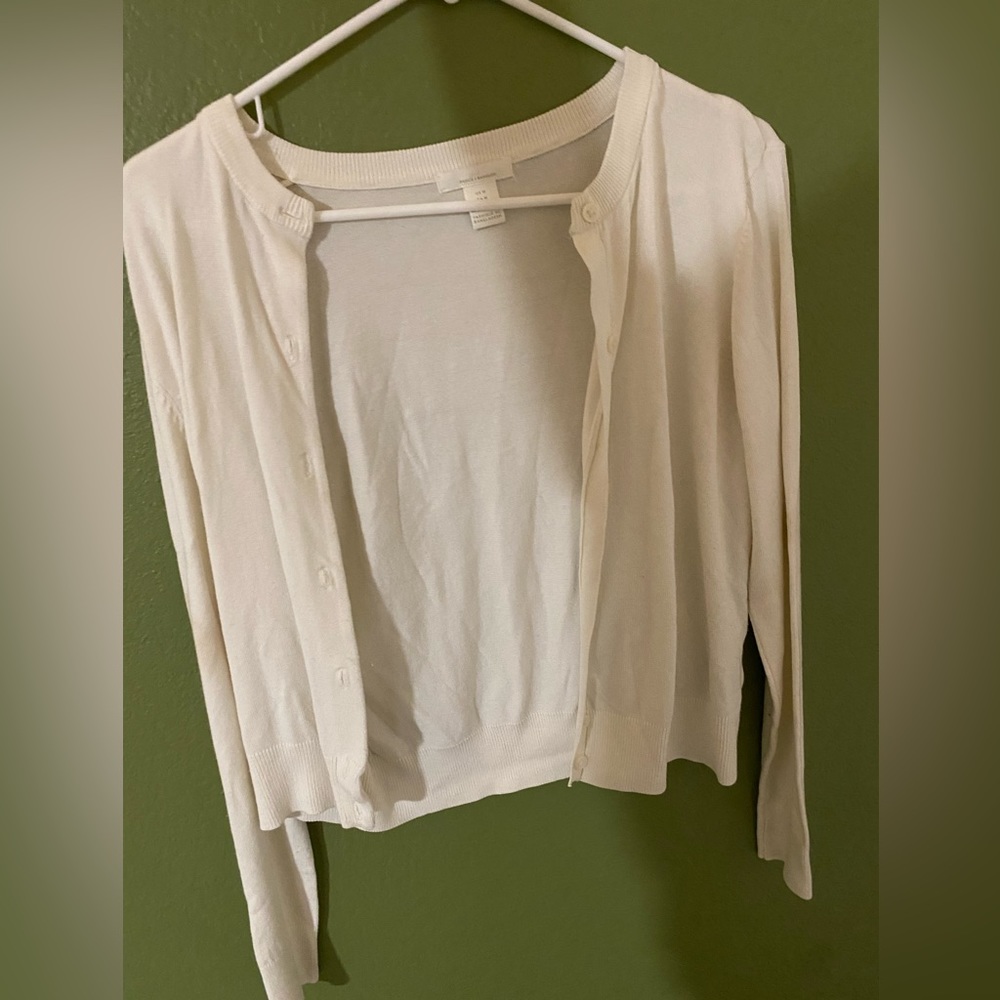 White cardigan